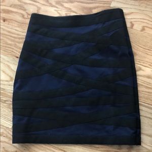 Blue black fitted skirt